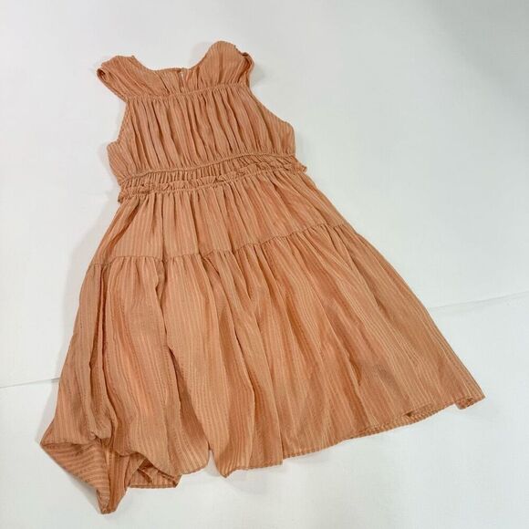 Current Air Los Angeles Dress Womens Medium Tan Striped Sleeveless A-Line - Picture 9 of 11